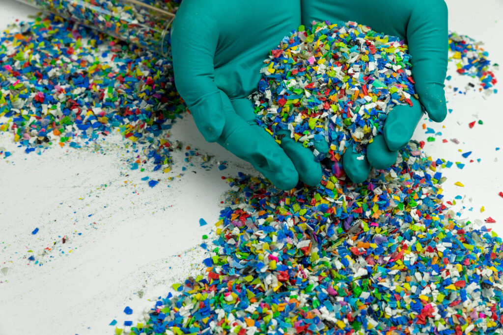 crushed recycled plastic