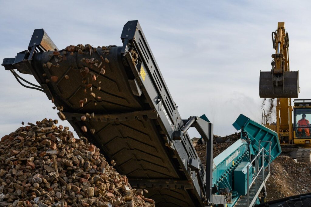 Recycled aggregates - along crusher line